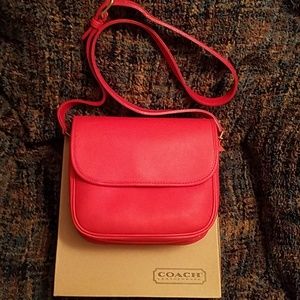 Vintage Coach Leather Shoulder Bag, Red